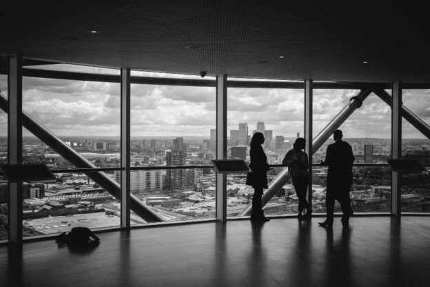 silhouette of high rise city view